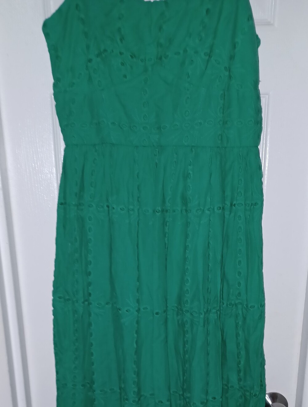 Green Eyelet Midi Dress